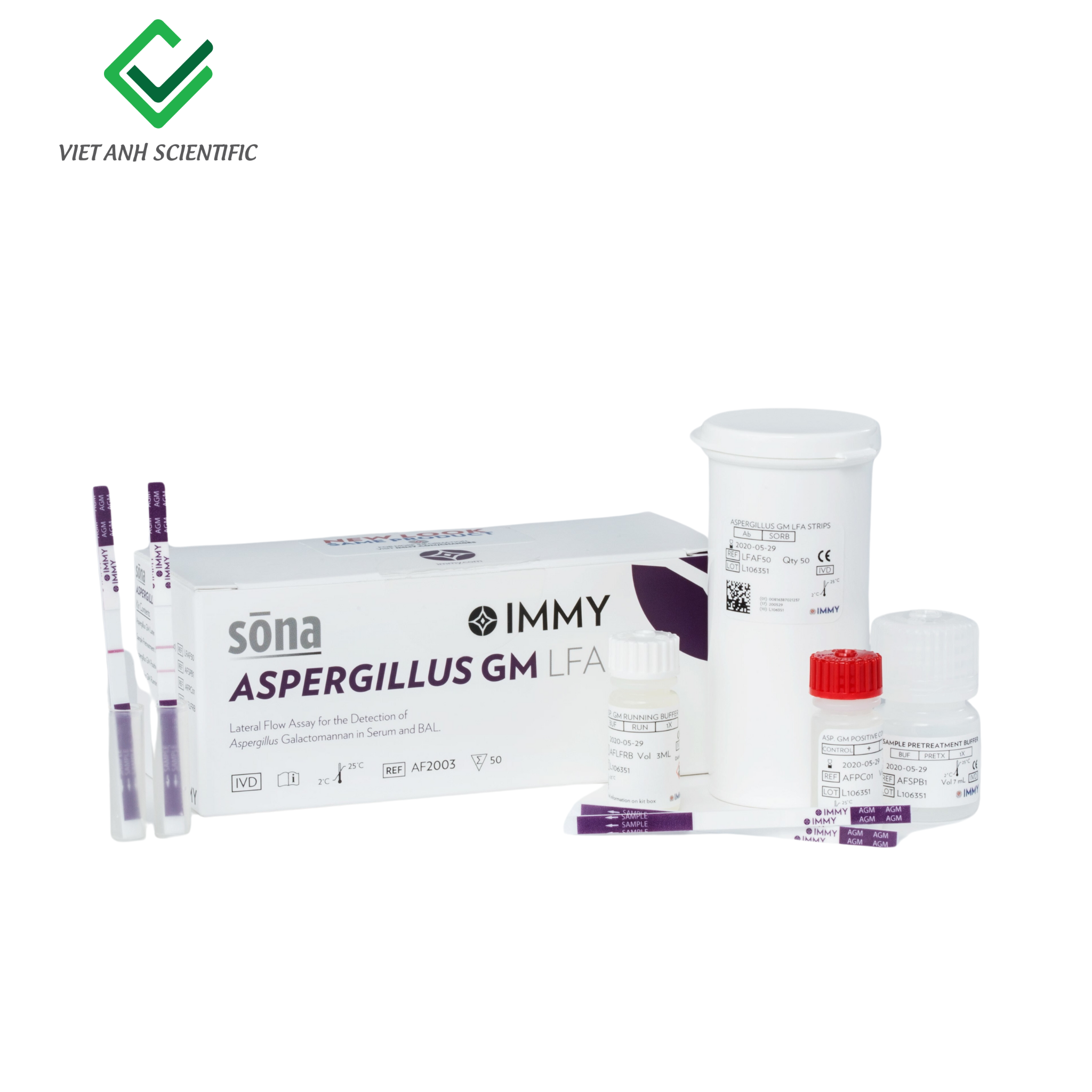  Kit xét nghiệm chẩn đoán nhanh sōna Aspergillus Galactomannan LFA 