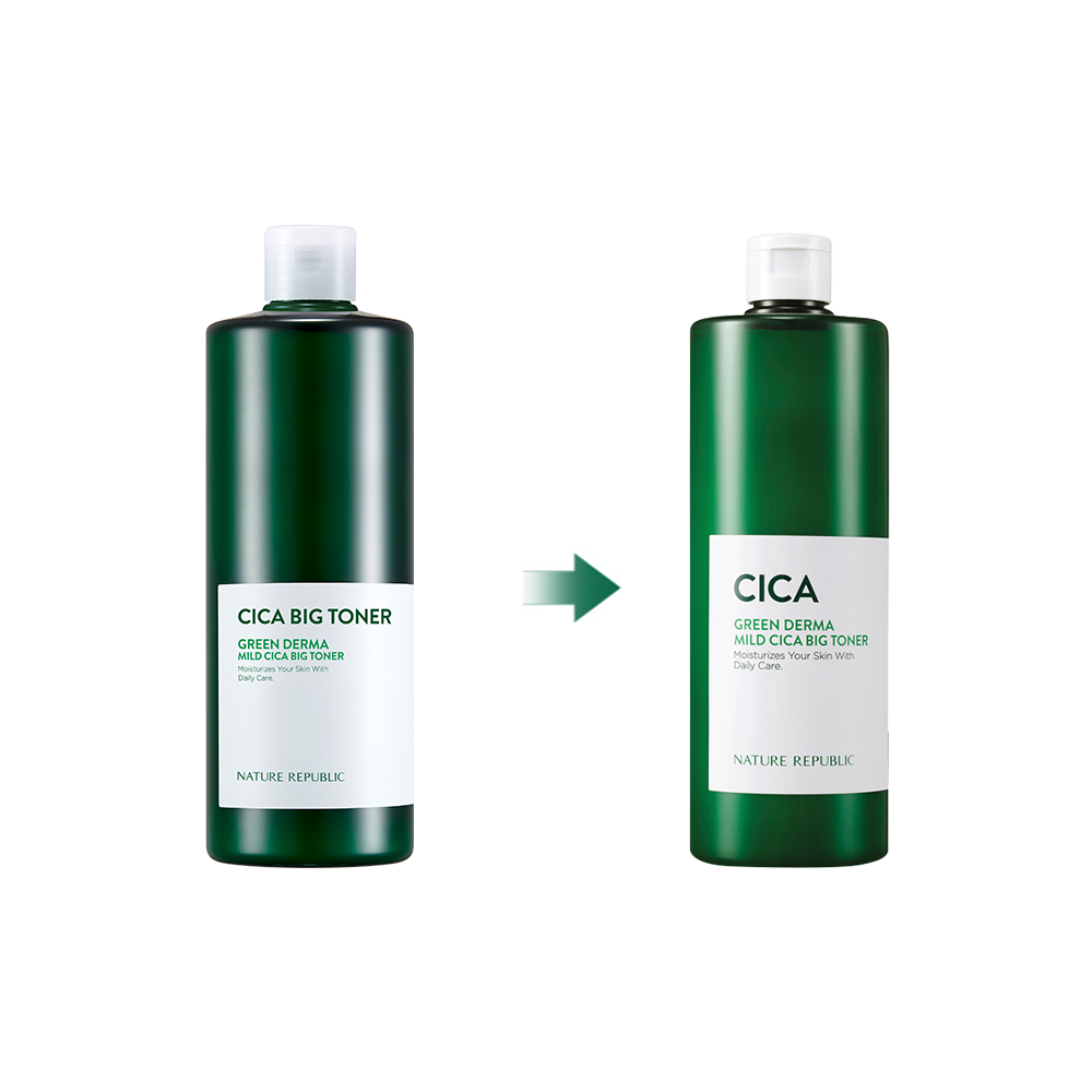 Nước Cân Bằng Green Derma Mild Cica Big Toner 500ml
