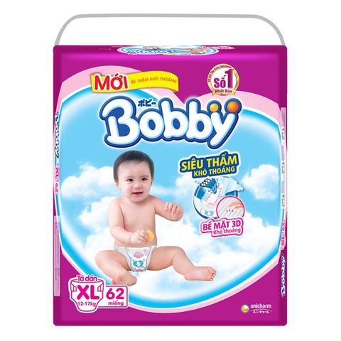 Tã Dán Bobby Siêu Thấm Khô Thoáng XL62