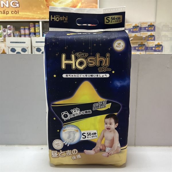 Bỉm TÃ Dán Cho Bé Tiny Hoshi 23h.shop Size S56 Thiết Kế 2 Lớp Chống Tràn Siêu Mỏng Thấm Hút Tốt