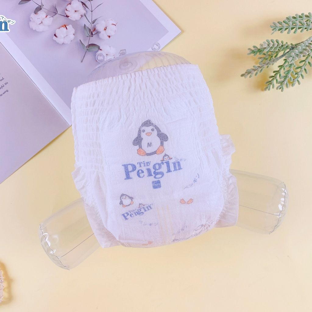 Bỉm TÃ Dán Cho Bé Tiny Pengin 23h.shop Size M50 Thiết Kế 2 Lớp Chống Tràn Siêu Mỏng Thấm Hút Tốt