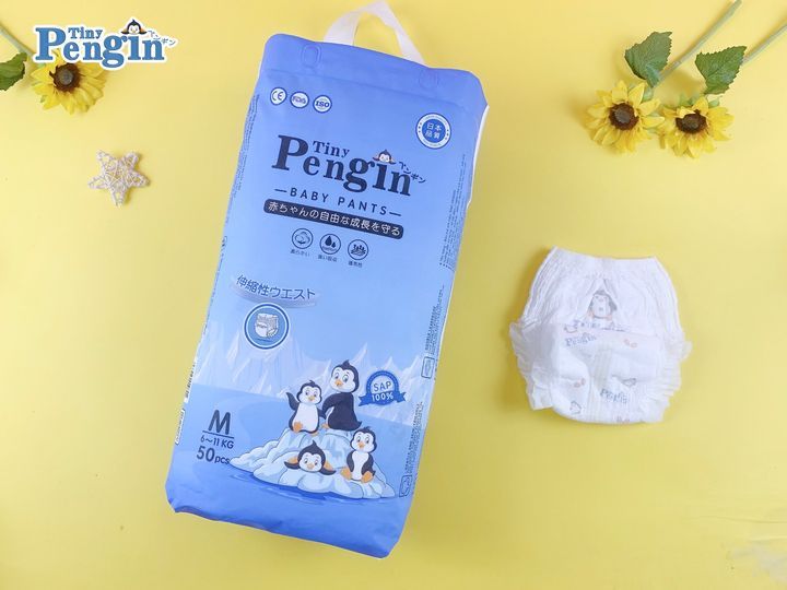 Bỉm TÃ Quần Cho Bé Tiny Pengin 23h.shop Size XXL50 TÃ Thiết Kế 2 Lớp Chống Tràn Siêu Mỏng Thấm Hút Tốt