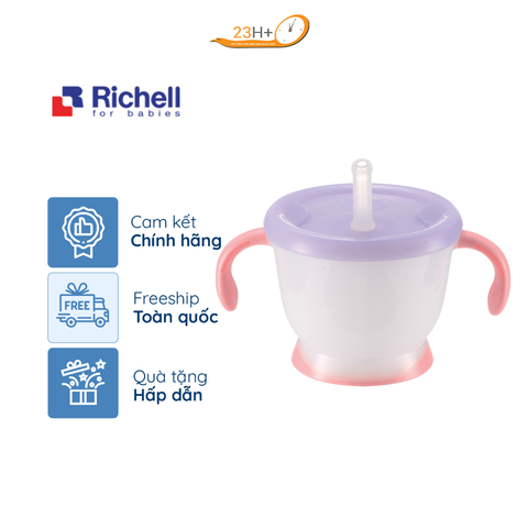 Cốc tập uống 3 giai đoạn Richell (Hồng)