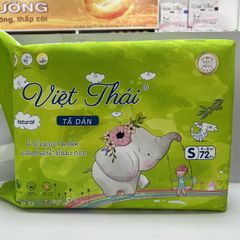 Bỉm TÃ Dán Cho Bé Việt Thái Natural Size S72 23h.shop Thiết Kế 2 Lớp Chống Tràn Siêu Mỏng Thấm Hút Tốt