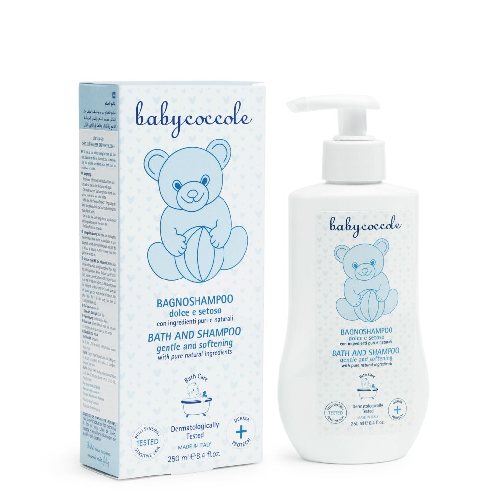 Sữa tắm gội cho bé Babycoccole 0M+ an toàn cho trẻ sơ sinh & em bé chiết xuất hoa sen 250ml