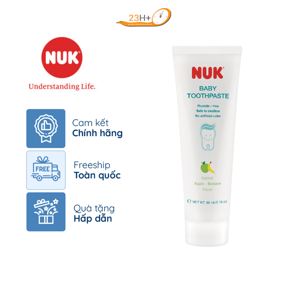 KEM ĐÁNH RĂNG TRẺ EM KHÔNG FLOURIDE NUK 3-36 THÁNG (50ML)