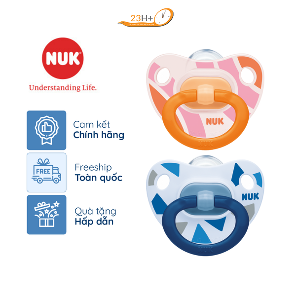 BỘ 2 TI GIẢ NUK HAPPYDAYS SILICONE 6-18M