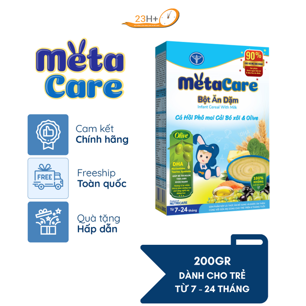 Bột ăn dặm MetaCare Cá hồi phô mai cải bó xôi olive