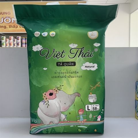 Bỉm TÃ Quần Cho Bé Việt Thái Size L58 23h.shop Thiết Kế 2 Lớp Chống Tràn Siêu Mỏng Thấm Hút Tốt