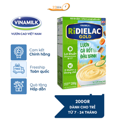 Bột Ăn Dặm Ridielac Gold Lươn Cà Rốt Đậu Xanh 200g