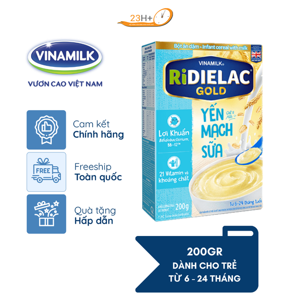 Bột Ăn Dặm Ridielac Gold Yến Mạch Sữa 200g