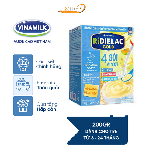 Bột Ăn Dặm Ridielac Gold 4 Gói Vị Ngọt 200g