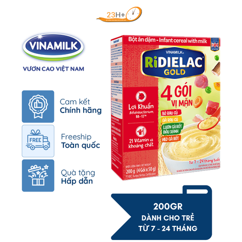 Bột Ăn Dặm Ridielac Gold 4 Gói Vị Mặn 200g