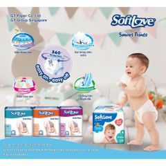 Bỉm TÃ Dán Cho Bé Softlove Size L26 23h.shop Nhập Khẩu Singapore Thiết Kế 2 Lớp Chống Tràn Siêu Mỏng Thấm Hút Tốt