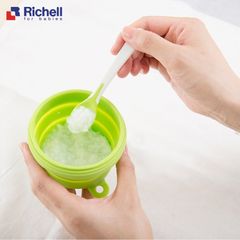 Chén Ăn Dặm Richell Gấp Gọn Kèm Muỗng (Xanh)