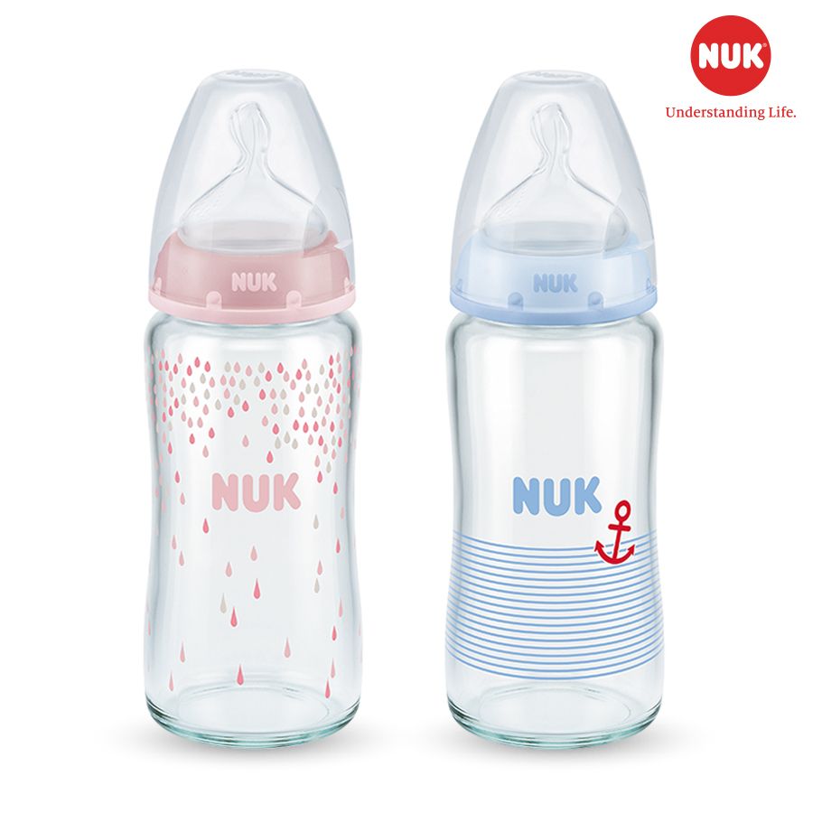 BÌNH SỮA NUK PREMIUM CHOICE + THỦY TINH 240ML NÚM TI S1 - M