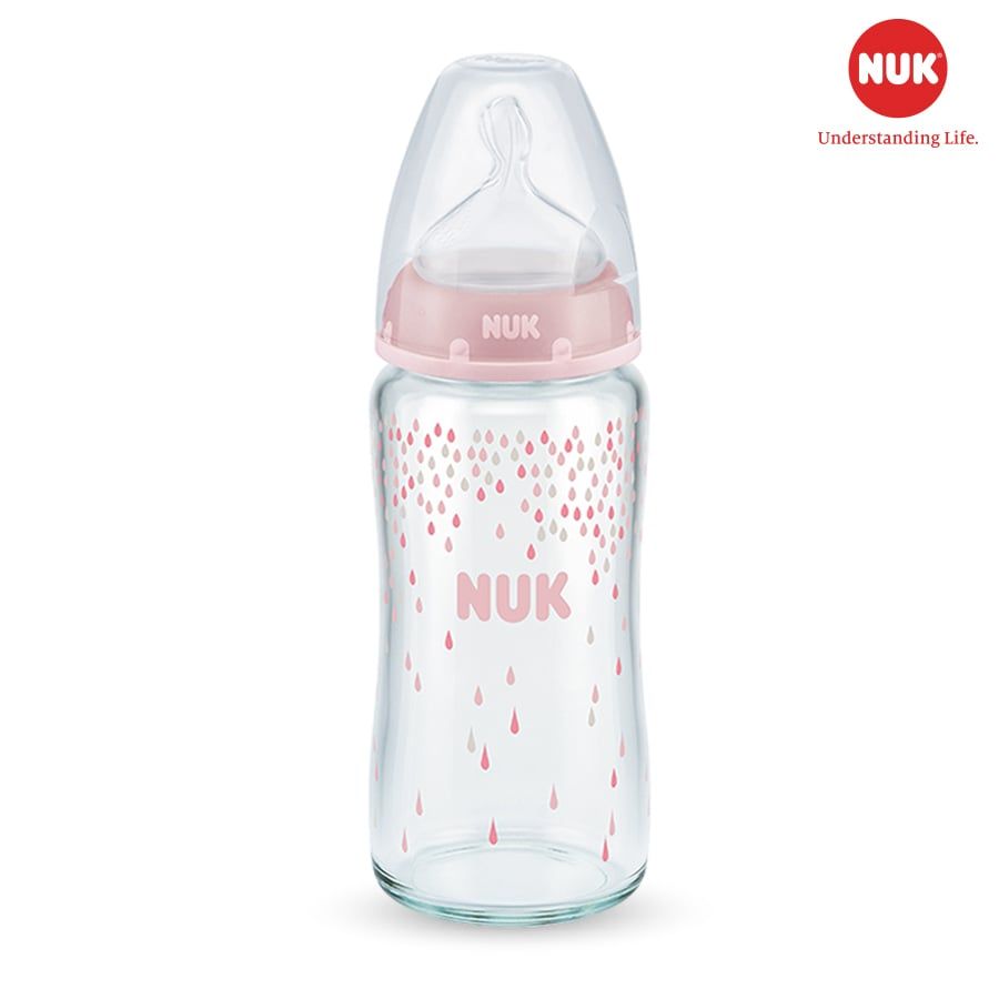 BÌNH SỮA NUK PREMIUM CHOICE + THỦY TINH 240ML NÚM TI S1 - M