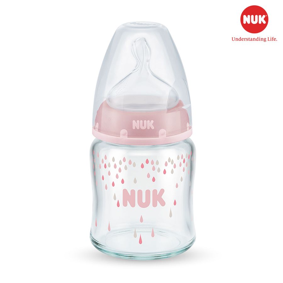 BÌNH SỮA NUK PREMIUM CHOICE+ THỦY TINH 120ML NÚM TI S1 - M