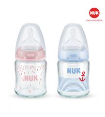 BÌNH SỮA NUK PREMIUM CHOICE+ THỦY TINH 120ML NÚM TI S1 - M