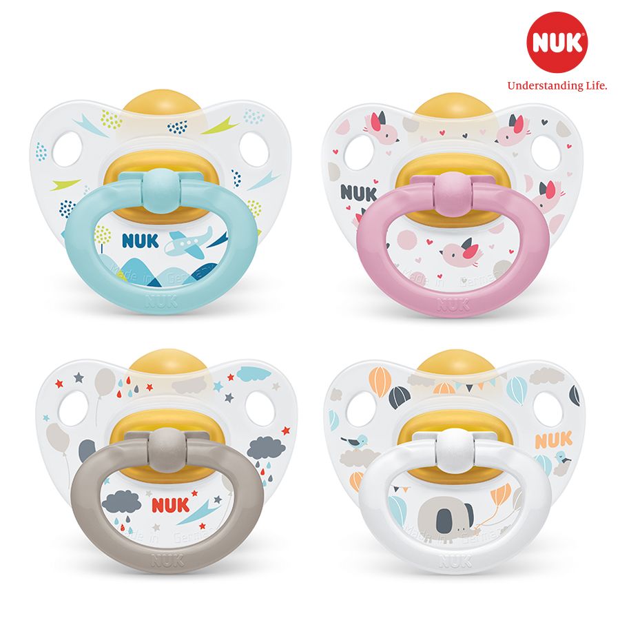 BỘ 2 TI GIẢ NUK HAPPYKIDS S1 CAO SU 0 - 6M