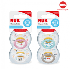 Bộ 2 ti giả NUK Happykids S1Cao Su 6-18m