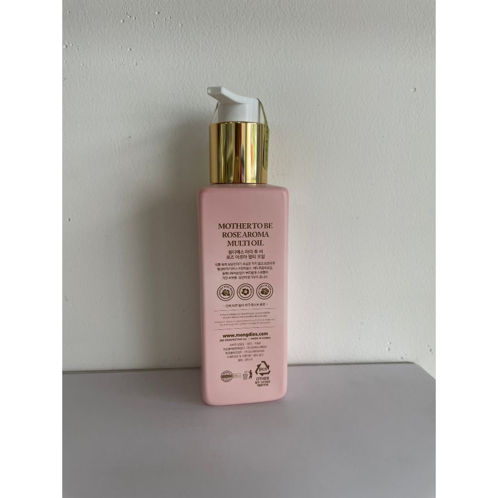 Dầu dưỡng thể hoa hồng Mongdies Morther To Be Rose Aroma Multi Oil dành cho bà bầu 200ml