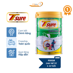 Sữa Bột T.sure Grow 3+ 900gr Vani Dành Cho Trẻ Từ 3 - 10 Tuổi