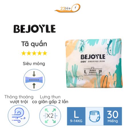 Bỉm Tã Quần Cho Bé Bejoyle 23h.shop Size L30 Thiết Kế 2 Lớp Chống Tràn Siêu Mỏng Thấm Hút Tốt