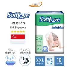 Bỉm TÃ Quần Cho Bé Softlove Size XXL18 23h.shop Nhập Khẩu Singapore Thiết Kế 2 Lớp Chống Tràn Siêu Mỏng Thấm Hút Tốt