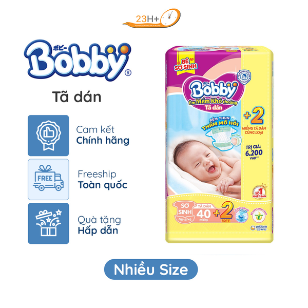 Tã Dán Bobby Siêu Thấm Khô Thoáng XL62