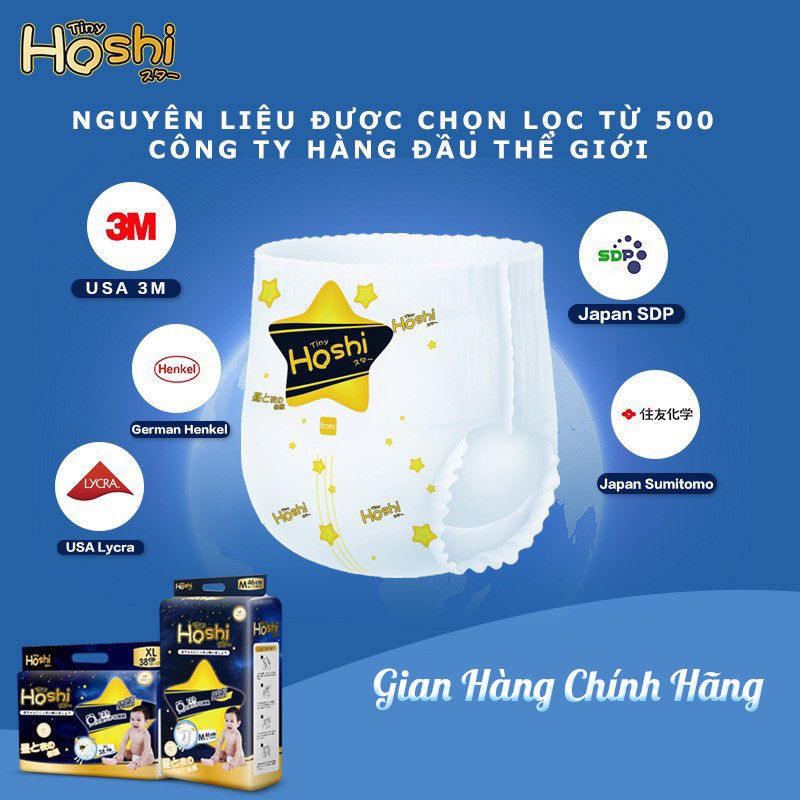 Bỉm TÃ Quần Cho Bé Tiny Hoshi 23h.shop Size XXL36 Thiết Kế 2 Lớp Chống Tràn Siêu Mỏng Thấm Hút Tốt