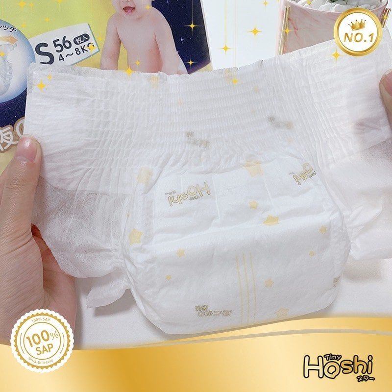 Bỉm TÃ Quần Cho Bé Tiny Hoshi 23h.shop Size XXL36 Thiết Kế 2 Lớp Chống Tràn Siêu Mỏng Thấm Hút Tốt