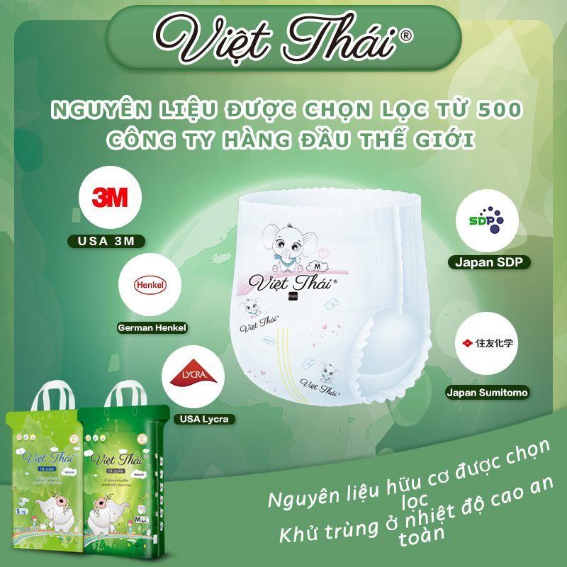 Tã Quần Thử Việt Thái Natural Cao Cấp Cho Bé - Đủ Size
