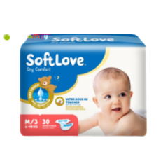 Bỉm TÃ Dán Cho Bé Softlove Size S64 23h.shop Nhập Khẩu Singapore Thiết Kế 2 Lớp Chống Tràn Siêu Mỏng Thấm Hút Tốt