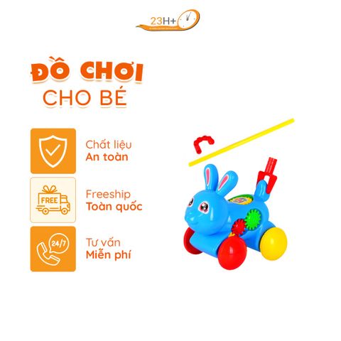 Đồ Chơi Xe Đẩy Hình Chú Thỏ Màu Xanh Cho Bé