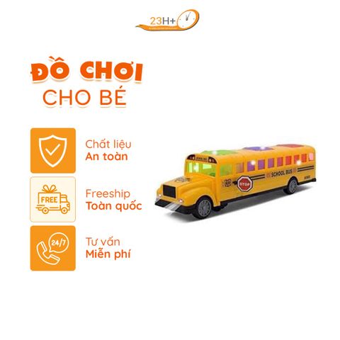 Đồ Chơi Xe Bus Trường Học Màu Vàng Chạy Bằng Pin