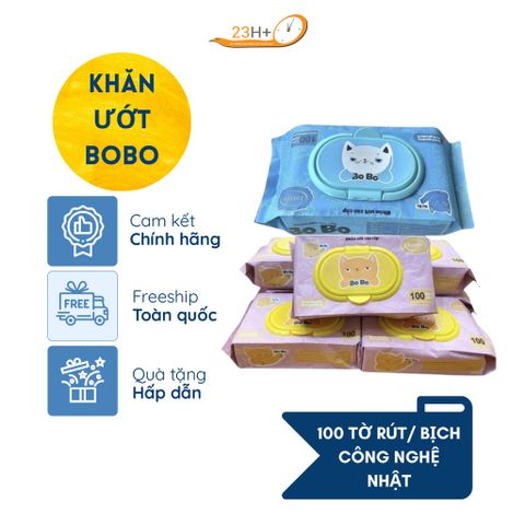 Khăn Ướt Bobo Không Mùi 100 Tờ