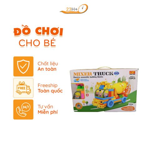 Đồ Chơi Xe Bồn Trộn Bê Tông Màu Vàng Cho Bé Mê Xây Dựng