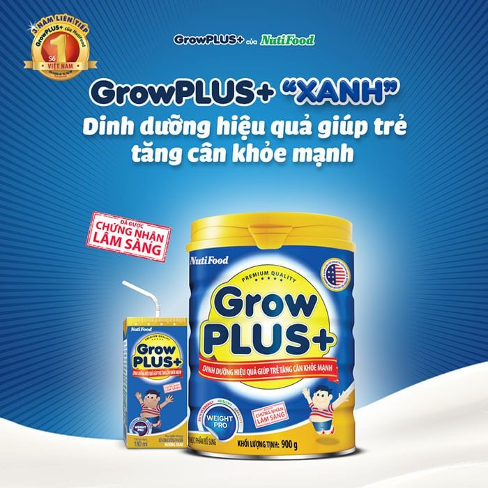 Sữa Bột Nuti Growplus Xanh 1.5kg (Mới)