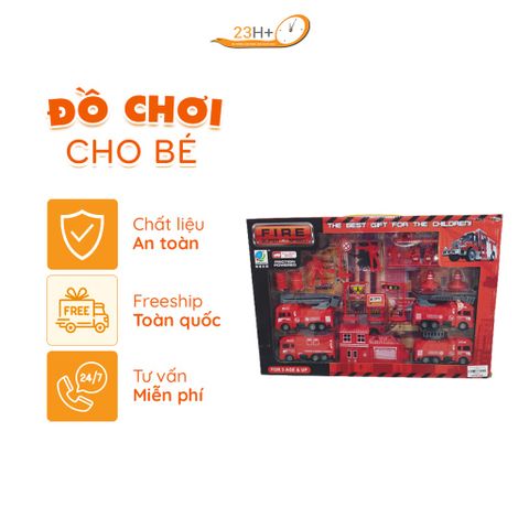 Đồ Chơi Bộ Mô Hình Cứu Hỏa Màu Đỏ Cho Bé