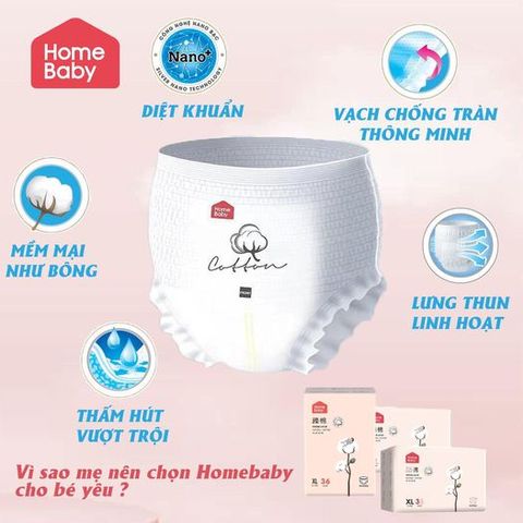 Bỉm/Tã Quần Home Baby Nội Địa Trung Cho Trẻ Em Bé Sơ Sinh XXXL30