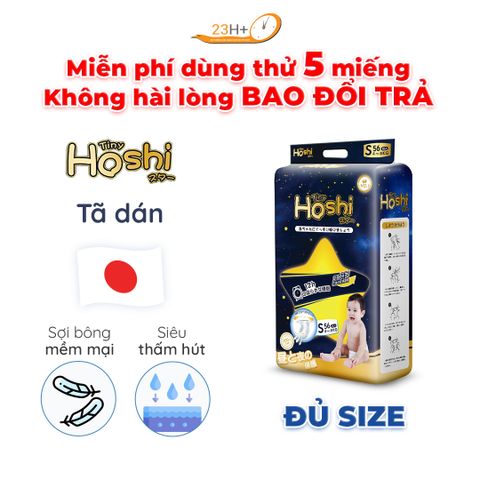 Bỉm TÃ Dán Cho Bé Tiny Hoshi 23h.shop Size M46 Thiết Kế 2 Lớp Chống Tràn Siêu Mỏng Thấm Hút Tốt