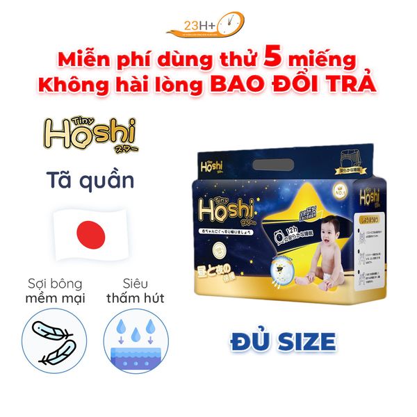 Bỉm TÃ Quần Cho Bé Tiny Hoshi 23h.shop Size XXXL34 Thiết Kế 2 Lớp Chống Tràn Siêu Mỏng Thấm Hút Tốt