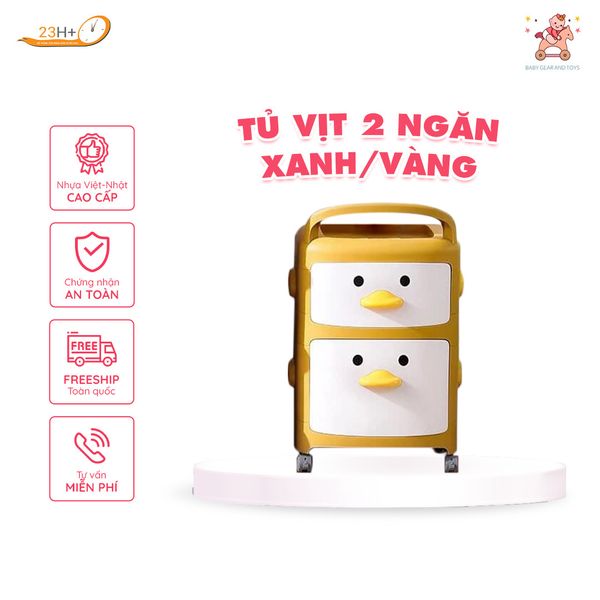 Tủ Vịt 2 Ngăn Màu Vàng - Nhựa Việt Nhật