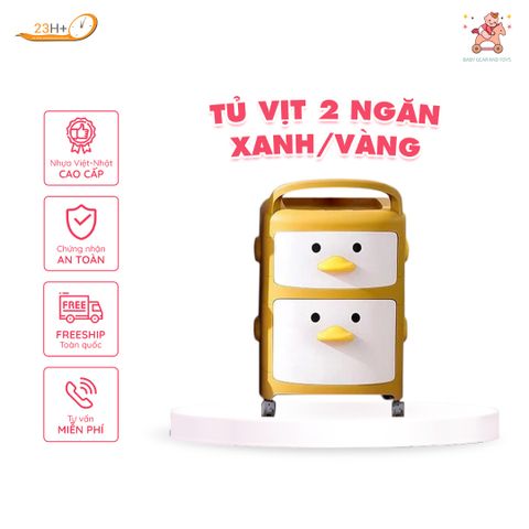 Tủ Vịt 2 Ngăn Màu Vàng - Nhựa Việt Nhật