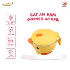 Bát Ăn Dặm Cho Bé Goryeo Nhựa Việt Nhật Màu Vàng 450ml - Hàng Chính Hãng