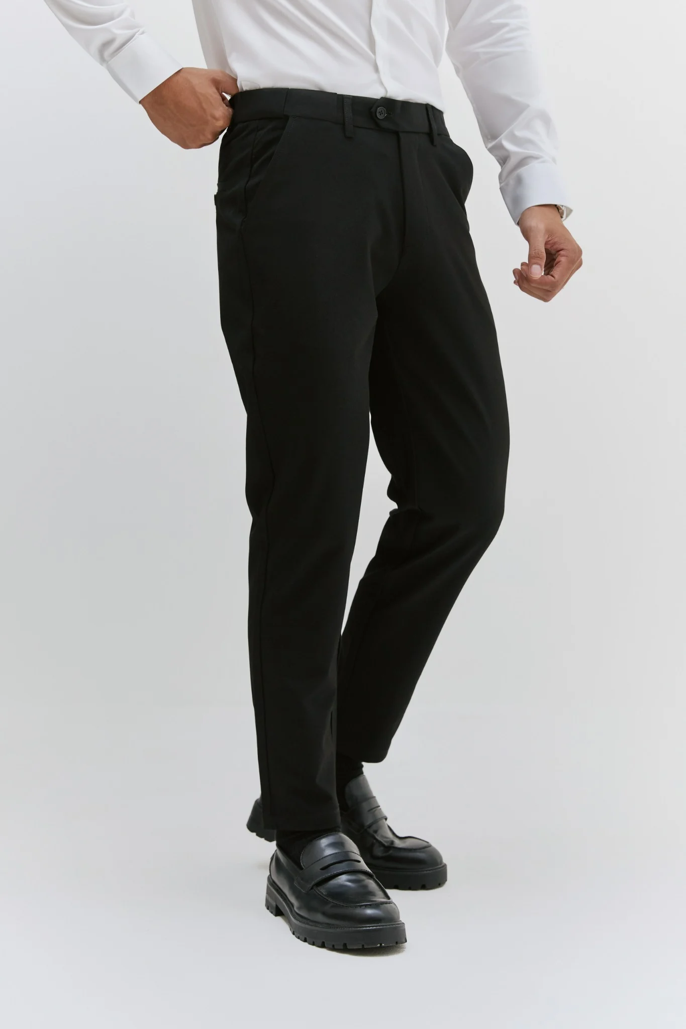 QUẦN TÂY NAM 508 LƯNG TĂNG-SLIM FIT ĐEN 1