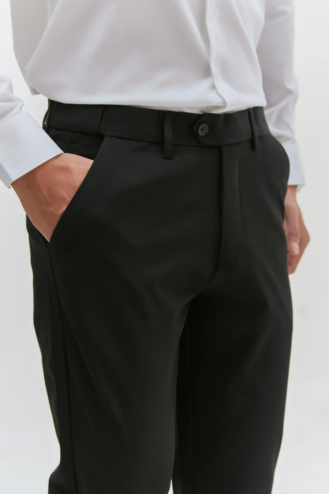 QUẦN TÂY NAM 508 LƯNG TĂNG-SLIM FIT ĐEN 1