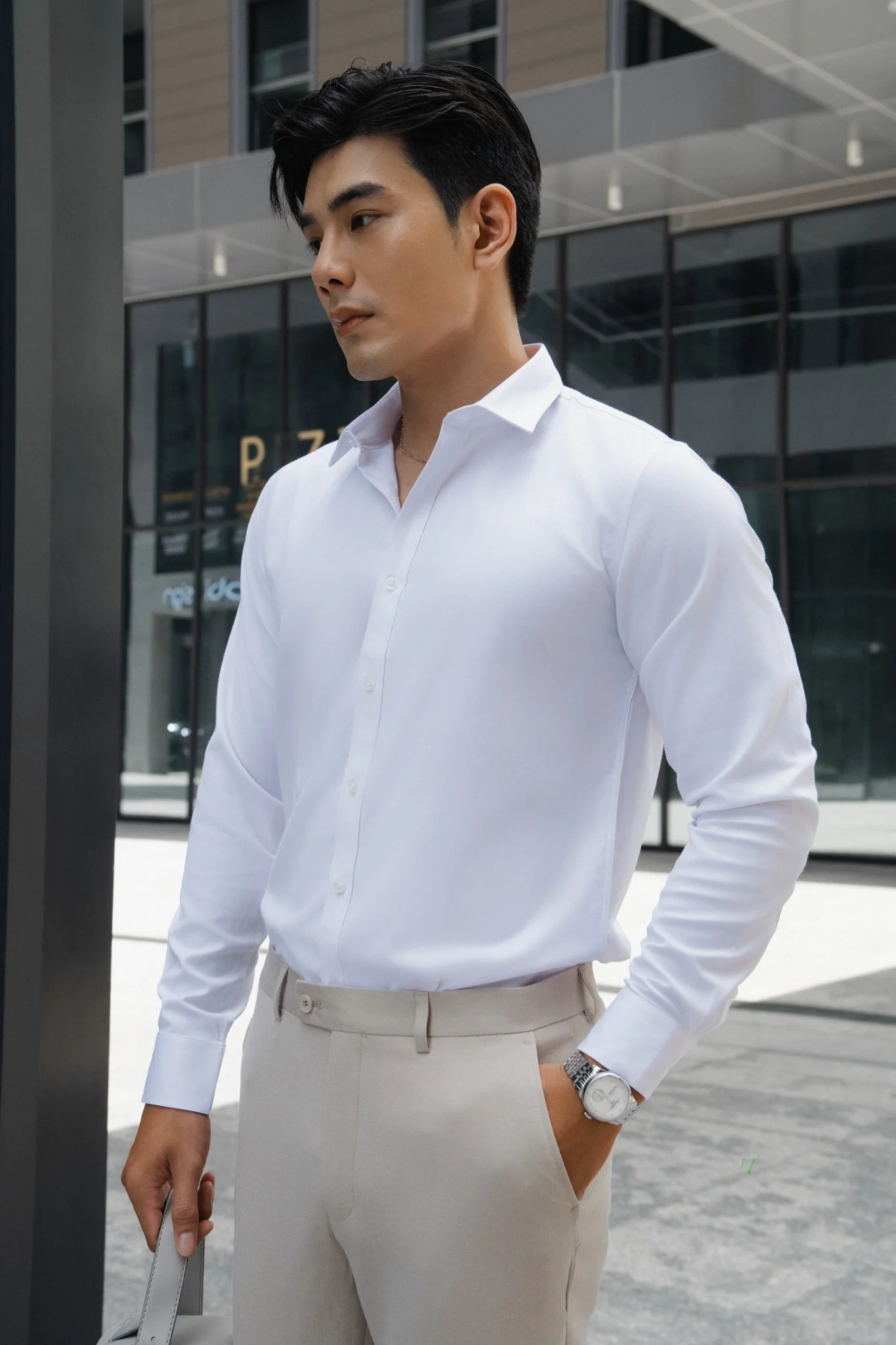 SOMI NAM 5851- SLIM FIT TRẮNG