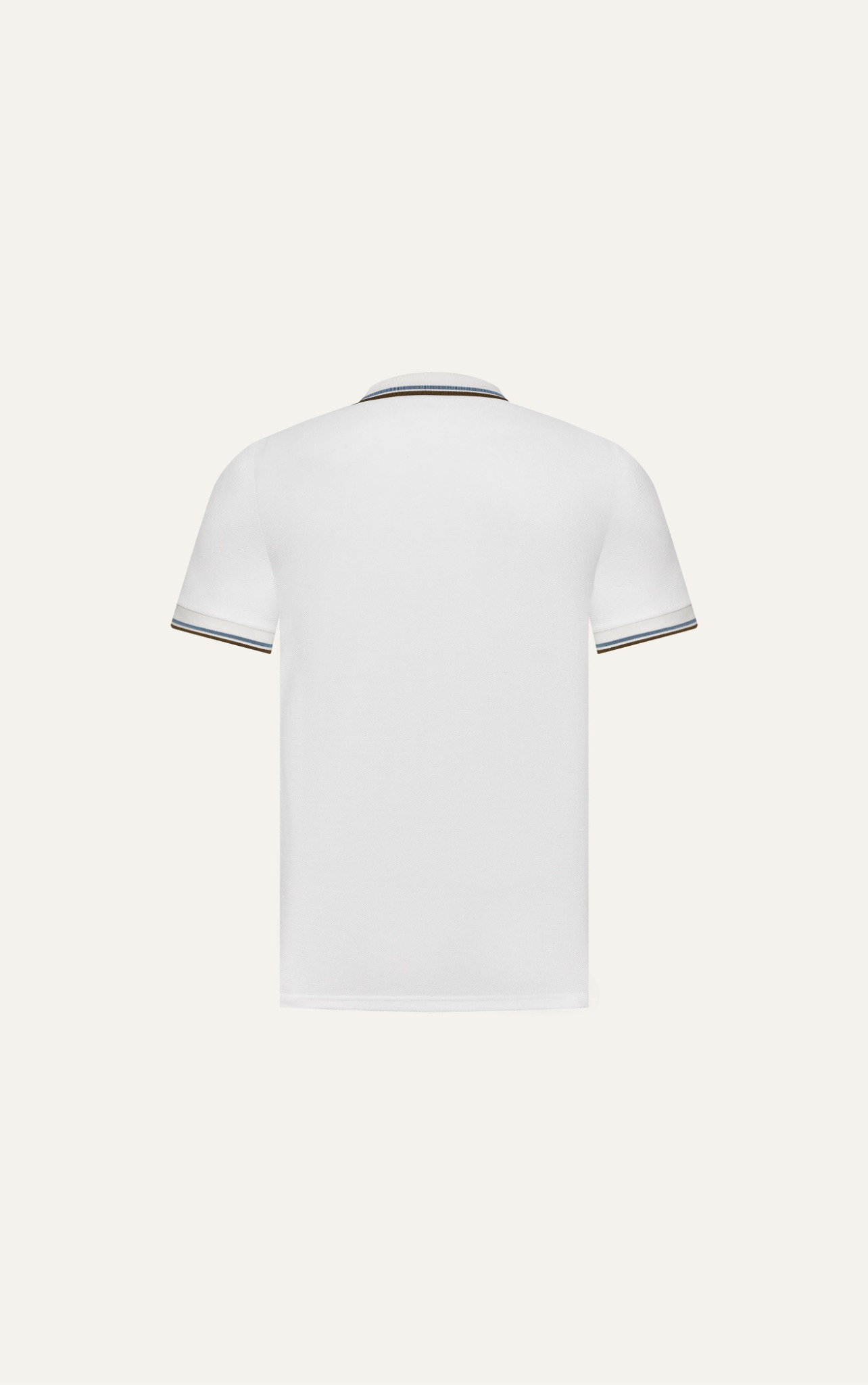 POLO NAM 6101-SLIM FIT TRẮNG VIỀN NÂU XANH